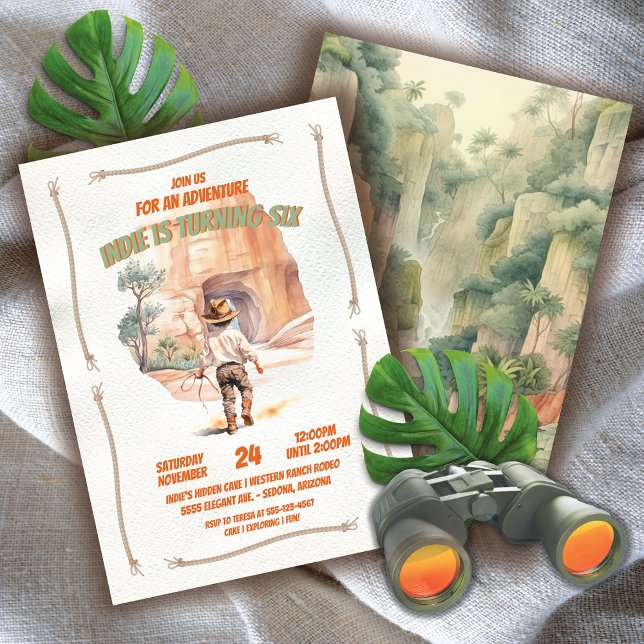 Little Explorer Adventure Tomb Canyon Birthday Invitation (Creator Uploaded)