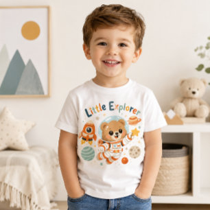 Little Explorer Bear Astronaut Space Adventurer Toddler T-Shirt