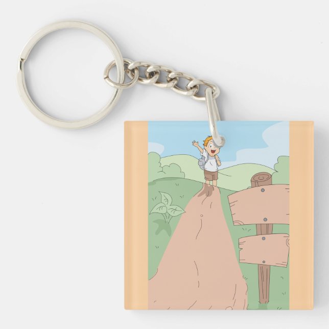Little Explorer Hiking Adventure Key Ring (Front)