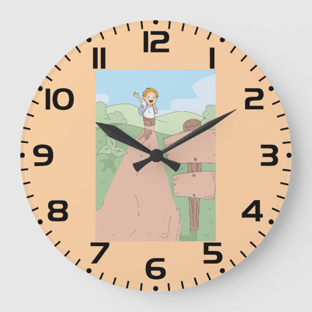 Little Explorer Hiking Adventure Large Clock (Front)