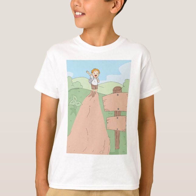 Little Explorer Hiking Adventure T-Shirt (Front)