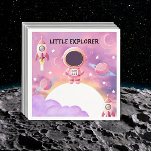 Little Explorer Modern Purple Baby Shower Napkin