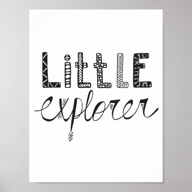 Little Explorer - Nursery or Kids Room Poster (Front)