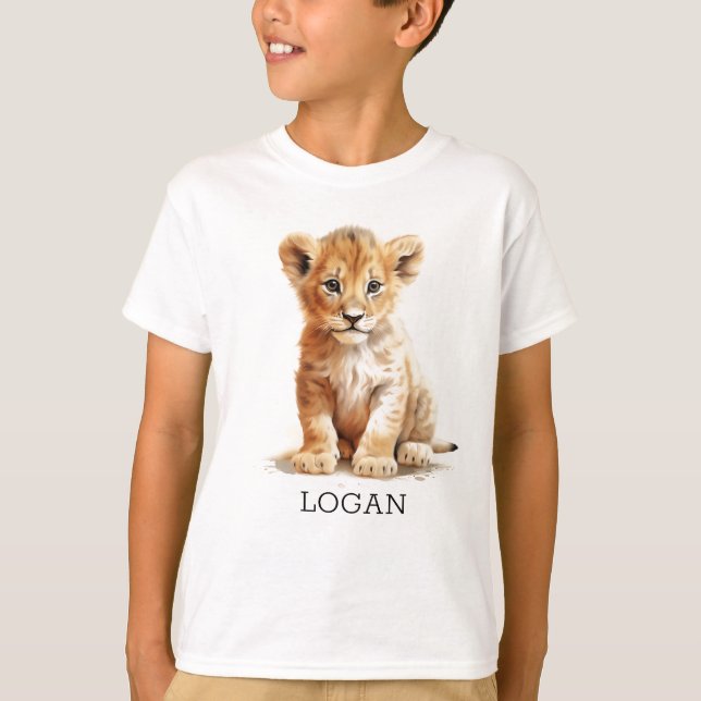 Little Explorer - Personalised Lion Cub T-Shirt (Front)