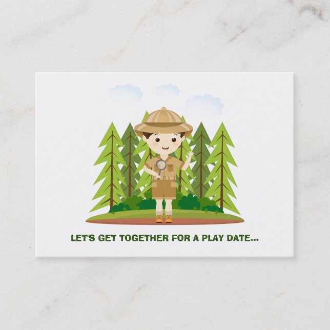 Little Explorer Play Date Calling Card (Front)