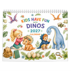 Little Explorers & Cute Dinosaurs – Kids 2027 Calendar