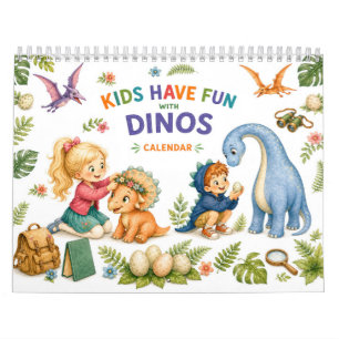 Little Explorers & Cute Dinosaurs – Kids Wall Calendar