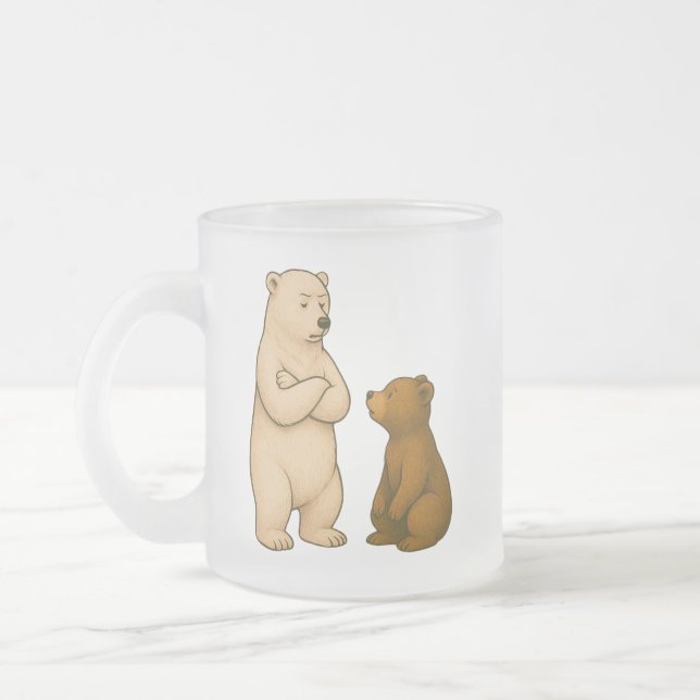 Little Eyes, Big Dreams Frosted Glass Coffee Mug (Left)