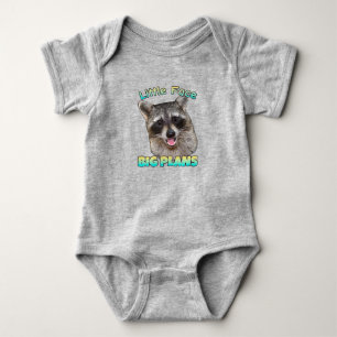 Little Face, Big Plans Racoon Baby Bodysuit