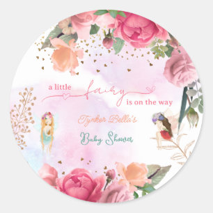 Little Fairy Baby Girl Shower Classic Round Sticker