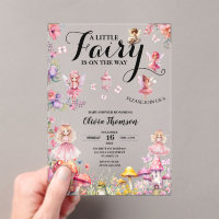 Little Fairy Baby Shower Blush Roses Floral Pink