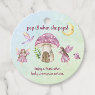 Little Fairy Baby shower - Pop it when she pops! Favour Tags
