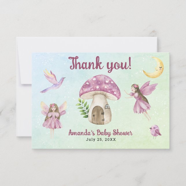 Little Fairy Baby Shower Thank you for coming  Card (Front)