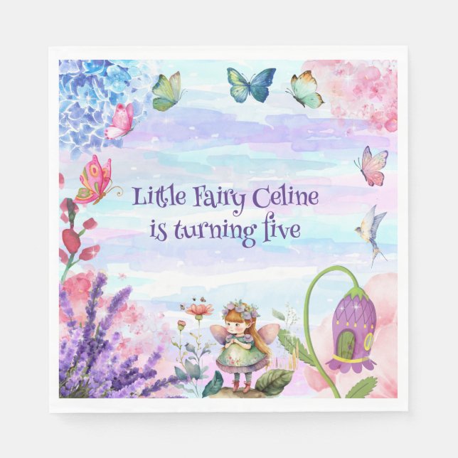 little fairy birthday Paper Napkin (Front)