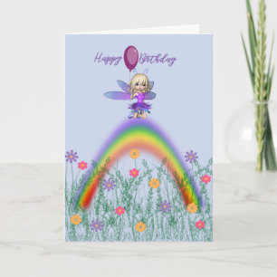 Little Fairy Birthday Wish for Child. Card