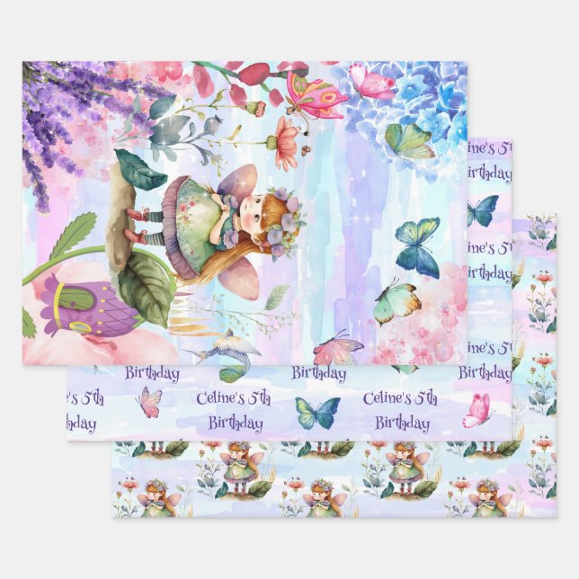 little fairy birthday Wrapping Paper (Set)