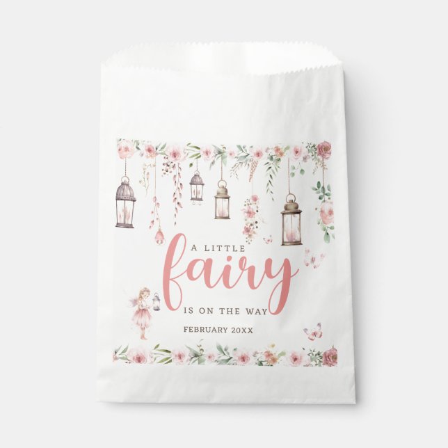 Little Fairy Enchanted Pink Baby Shower Favour Bags (Front)