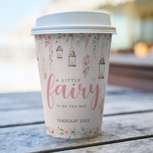 Little Fairy Enchanted Pink Baby Shower Paper Cups
