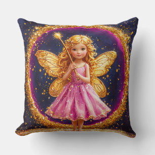 Little Fairy Enchanted Wings Magical Glitter Cushion