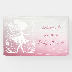 Little Fairy Floral Baby Shower Banner