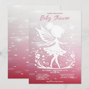 Little Fairy Floral Baby Shower Invitation