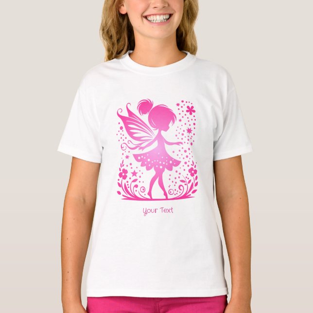 Little Fairy Floral Girl T-Shirt (Front)
