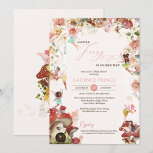Little Fairy Garden Bloom Baby Girl Shower Invitation