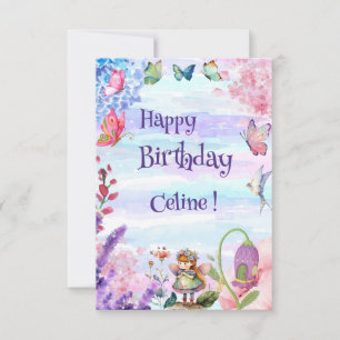 Little fairy Happy Birthday greeting Card