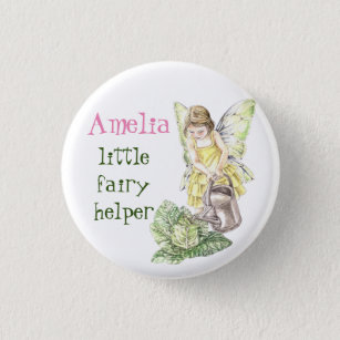 Little fairy helper-personalised  3 cm round badge