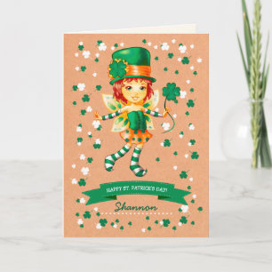 Little Fairy Irish Girl Custom St. Patrick's Day  Card