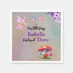 Little Fairy Mushroom House Butterflies Any Age Napkin
