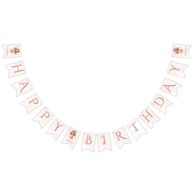 Little Fairy Pink Butterfly Any Age  Bunting (All)