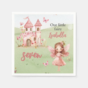 Little Fairy Pink Castle Butterfly Any Age  Napkin