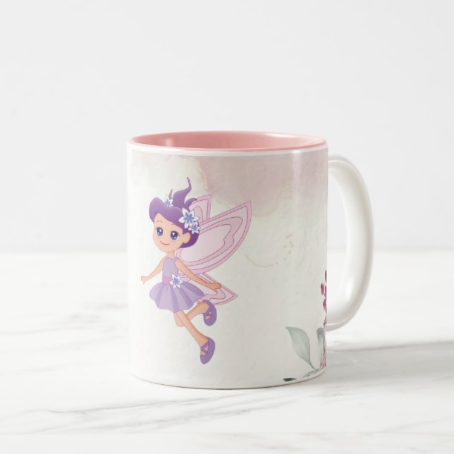 Little Fairy Pink Two-Tone Coffee Mug (Front Right)