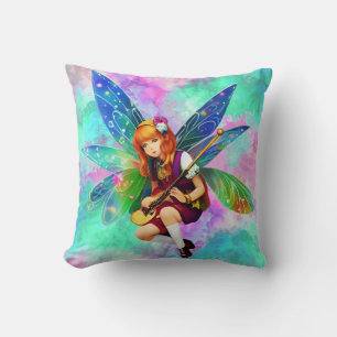 Little Fairy Playing Beautiful Music Cushion