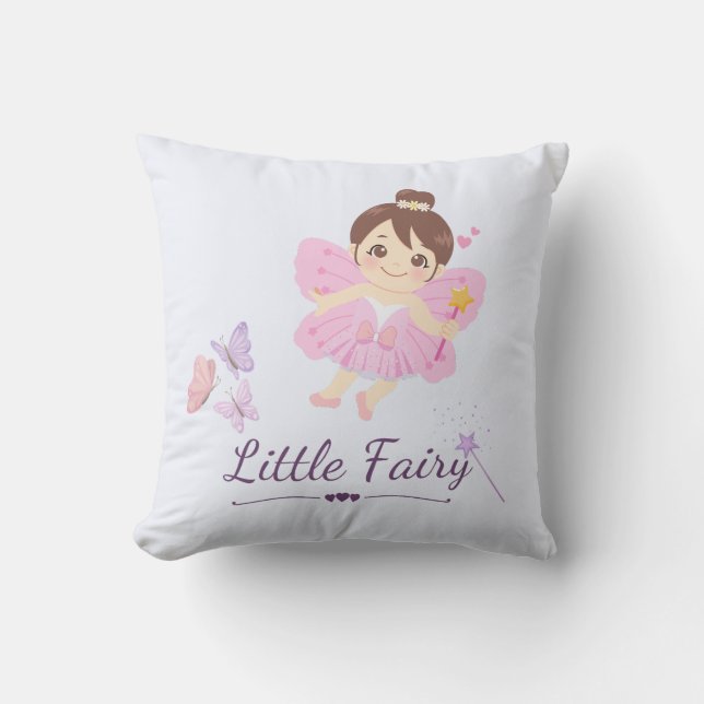 Little Fairy Throw Pillow  (Front)