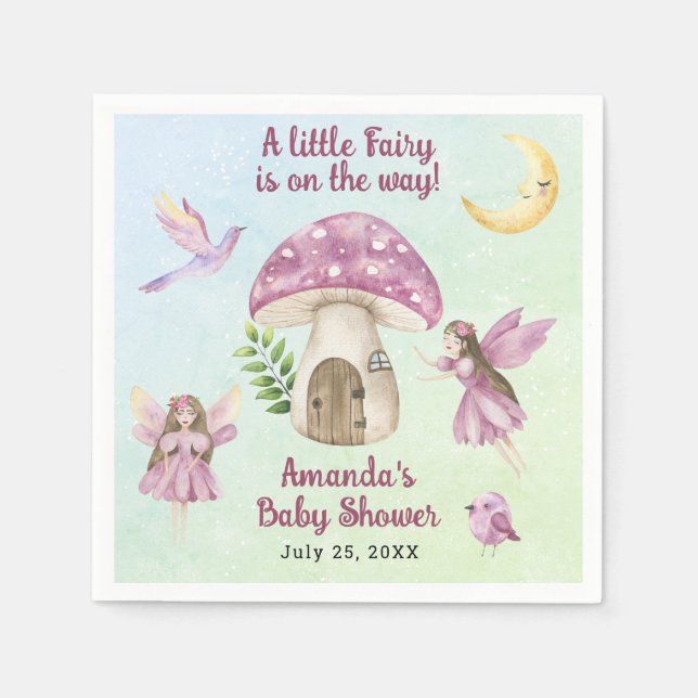 Little Fairy Whimsical Baby Shower Napkin (Front)