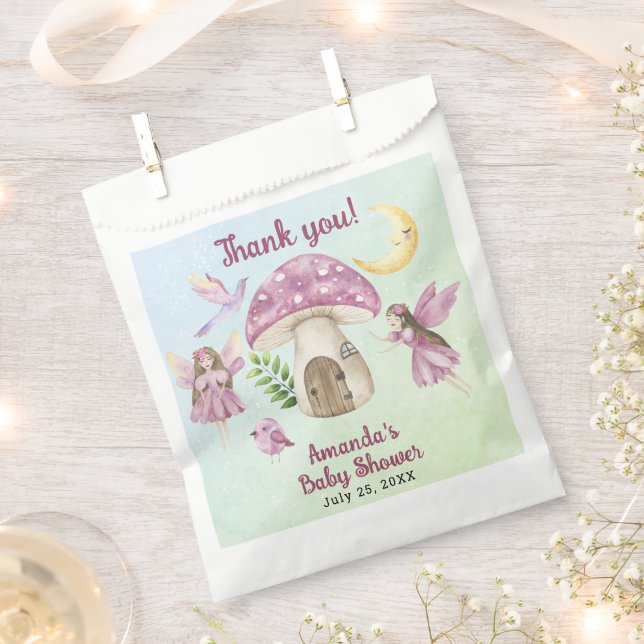 Little Fairy Whimsical Baby Shower Thank you Favour Bags (Clipped)