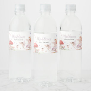 Little Fairy Whimsical Baby Shower Water Bottle Label