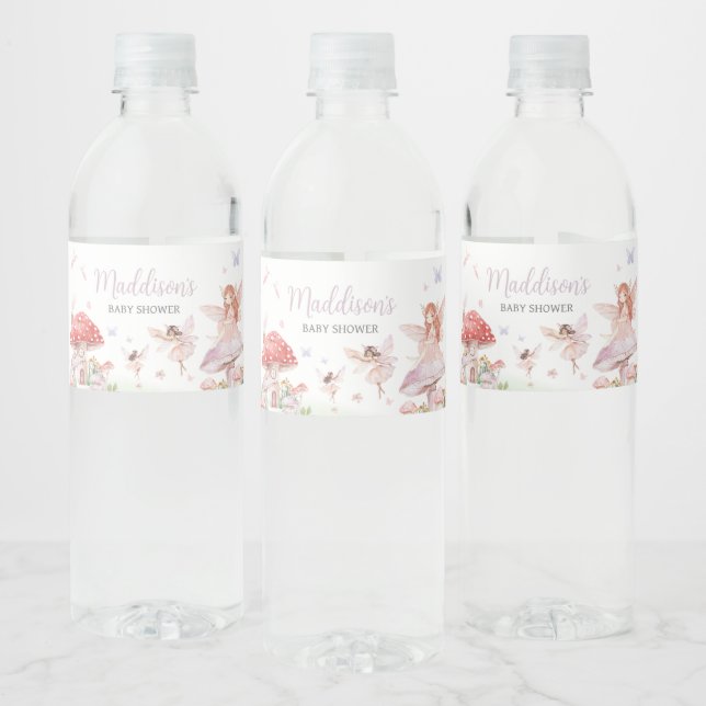 Little Fairy Whimsical Baby Shower Water Bottle Label (Bottles)