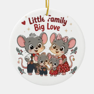 Little Family Big Love Cute Mouse Ceramic Tree Decoration