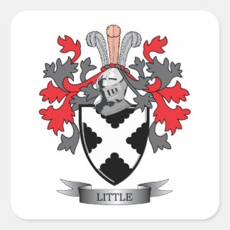 Little Family Crest Coat of Arms Square Sticker