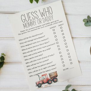 Little Farm Animals Baby Shower Mummy Daddy Game Flyer