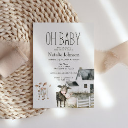 Little Farm Nursery Animals Baby Shower Invitation