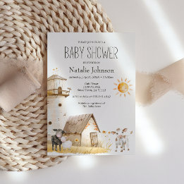 Little Farm Nursery Animals Baby Shower Invitation
