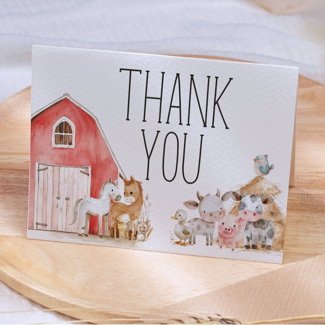 Little Farm Nursery Animals Baby Shower Thank You (Creator Uploaded)