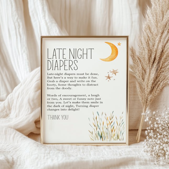 Little Farm Nursery Baby Shower Late Night Diaper Poster (Creator Uploaded)
