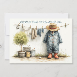 Little Farmer – 1st Birthday Barn Party Invitation