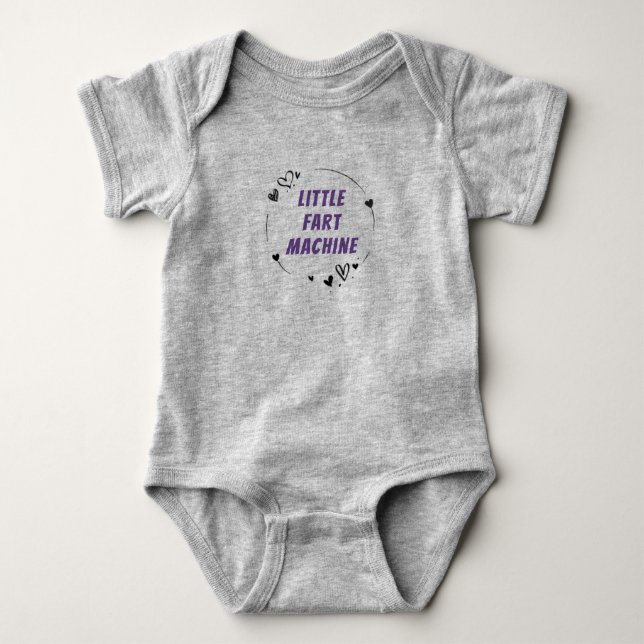 "Little Fart Machine" Funny Baby Bodysuit  (Front)