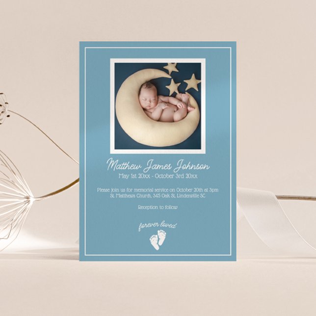Little Feet Baby Memorial Funeral Invitation (Creator Uploaded)